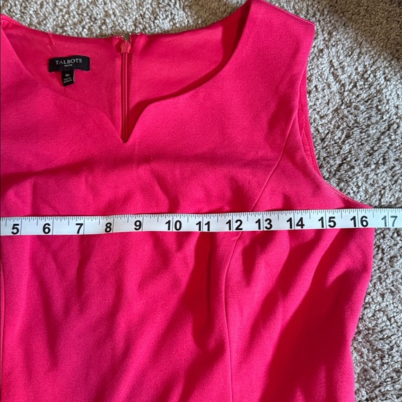 Talbots 4 petite pink split neck refined ponte sheath dress work business women - Picture 4 of 9